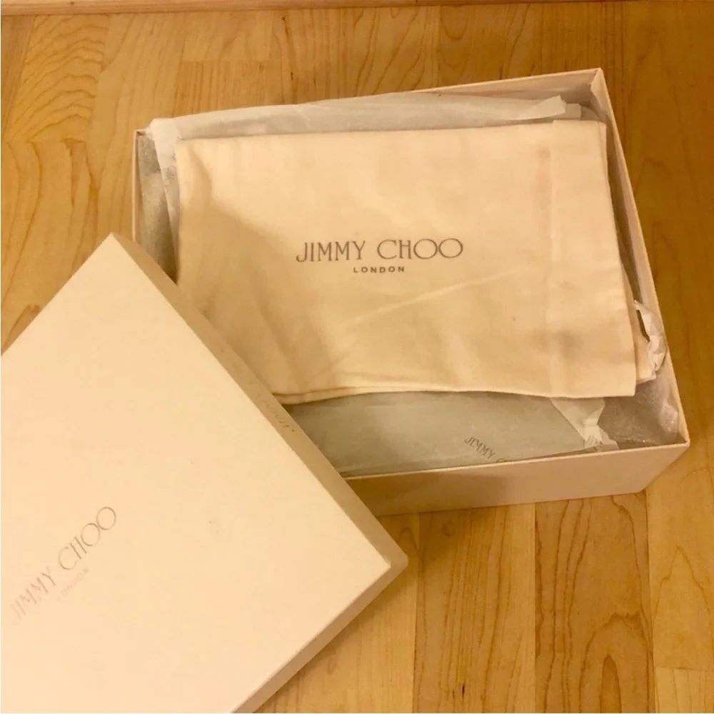 Jimmy Choo Metallic Silver Lace Up Heel Sandal 38 - Picture 5 of 5